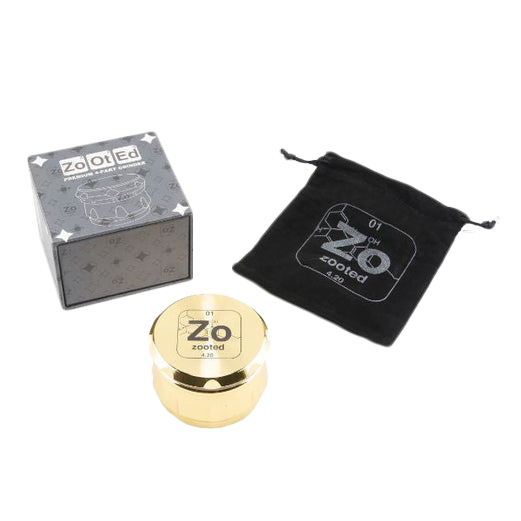 Zooted 4-Piece Herb Grinder - Gold