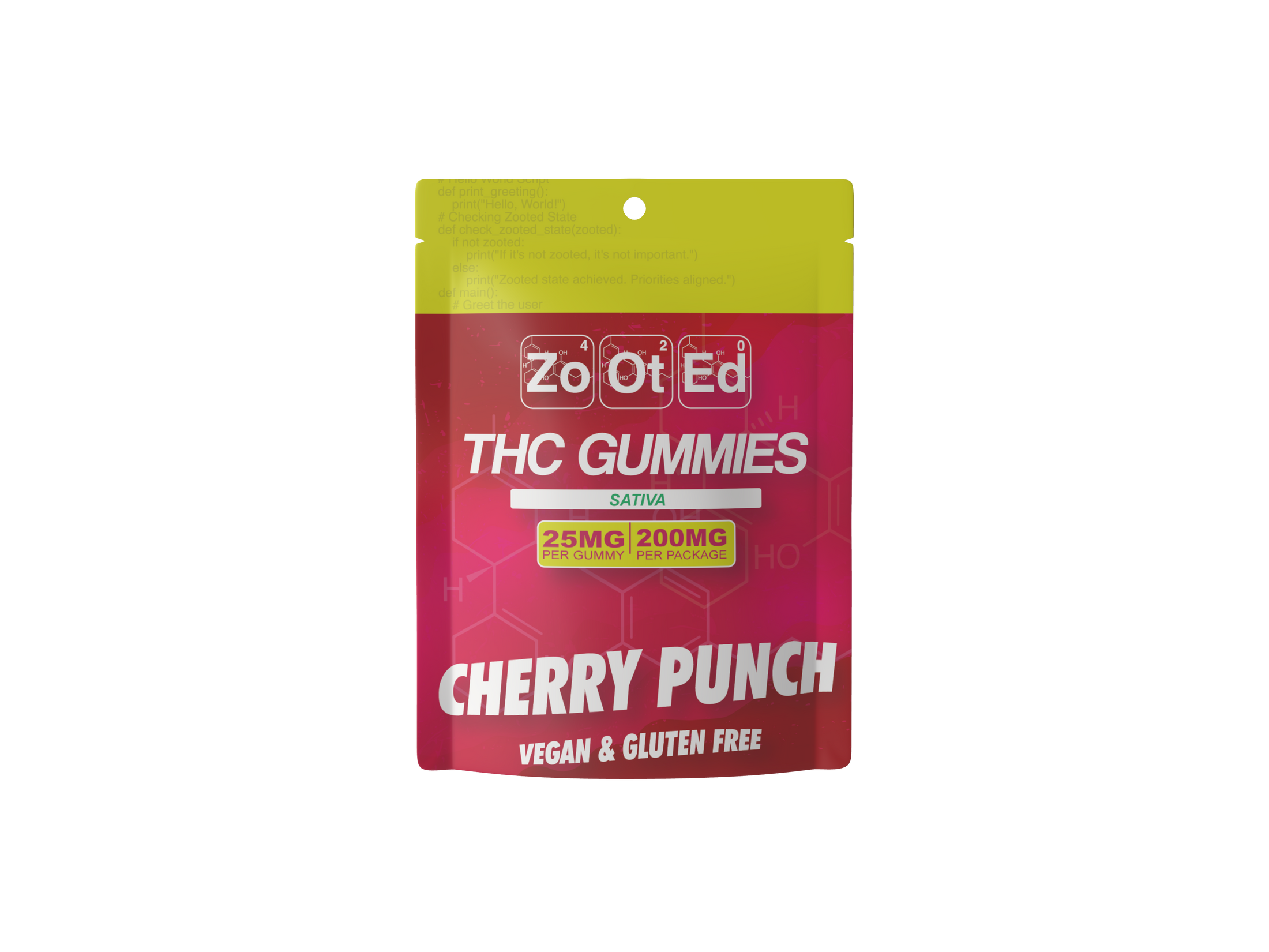 Cherry Punch THC Infused Gummies - 200MG Per Package Vegan & Gluten Free