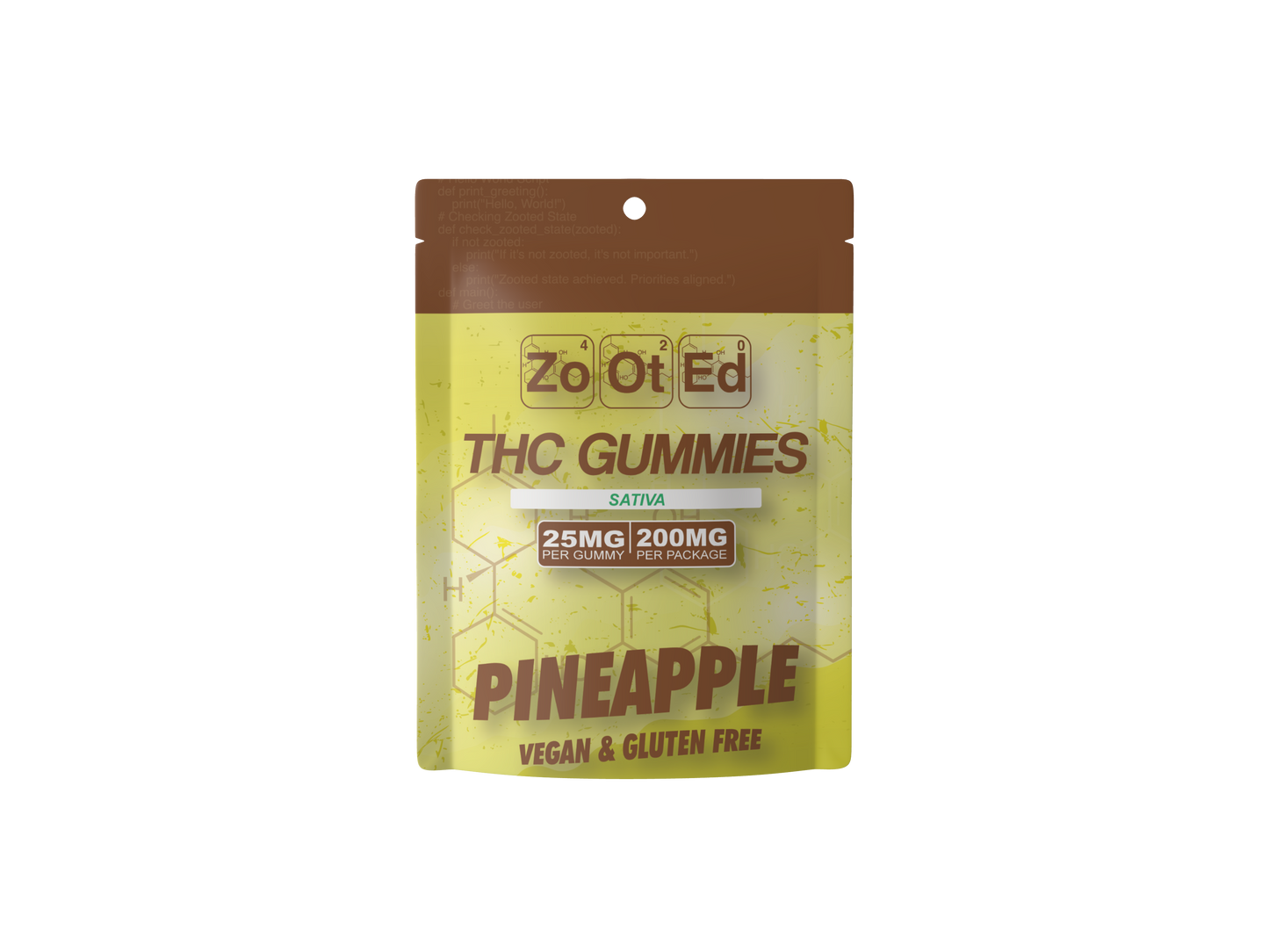 Pineapple THC Infused Gummies - 200MG Per Package Vegan & Gluten Free