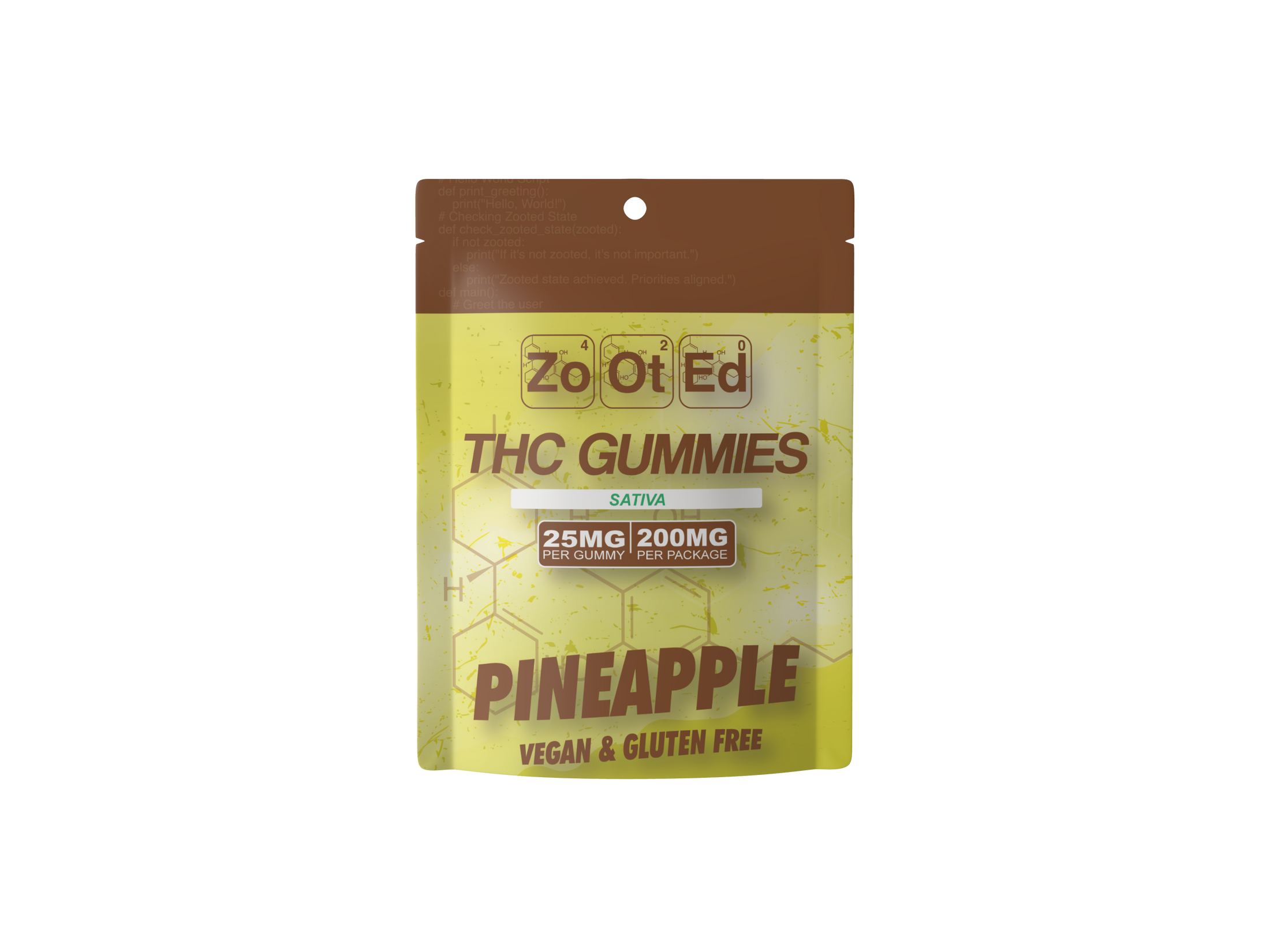 Pineapple THC Infused Gummies - 200MG Per Package Vegan & Gluten Free