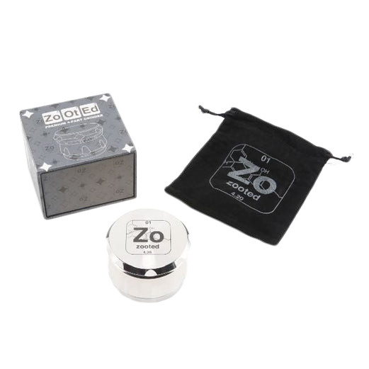 Zooted 4-Piece Herb Grinder - Silver
