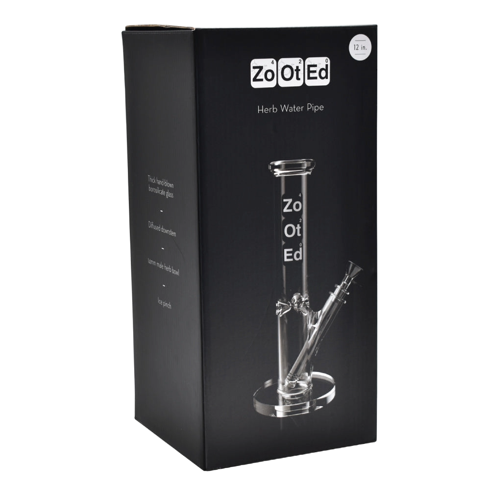 Zooted 12" Straight Tube Water Pipe - (1 Count)