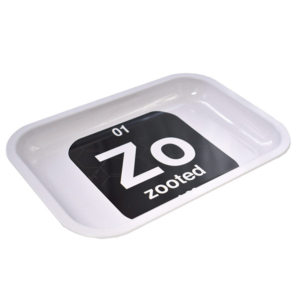 Zooted Classic Black on White Rolling Tray