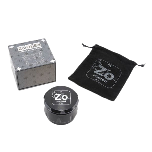 Zooted 4-Piece Herb Grinder - Black