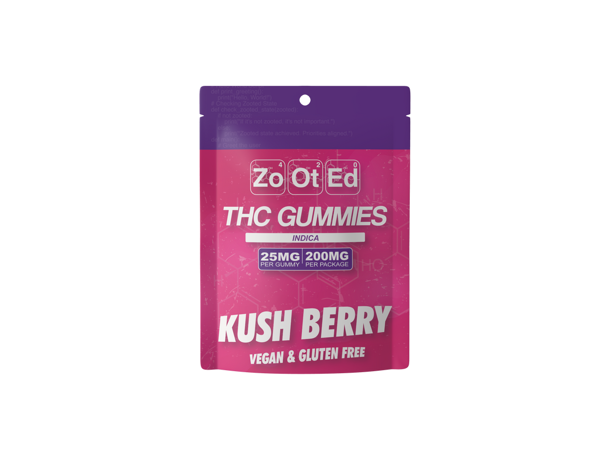 Kush Berry THC Infused Gummies - 200MG Per Package Vegan & Gluten Free