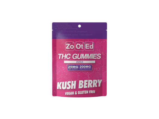 Kush Berry THC Infused Gummies - 200MG Per Package Vegan & Gluten Free