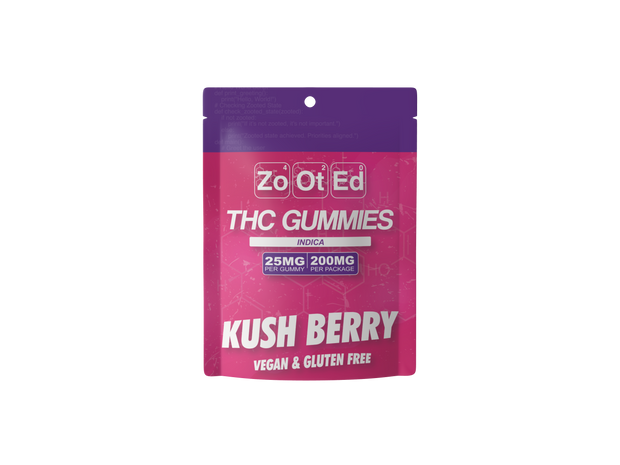 Kush Berry THC Infused Gummies - 200MG Per Package Vegan & Gluten Free