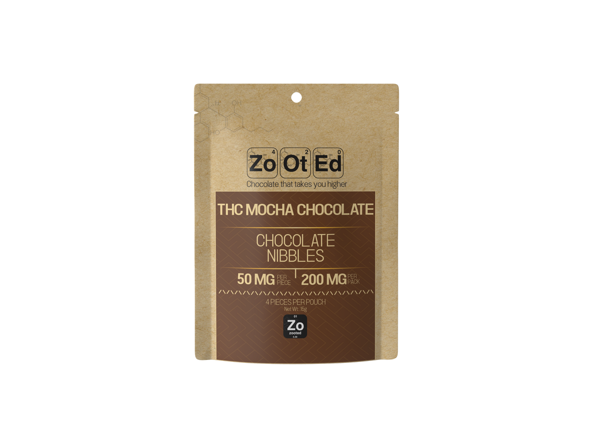 Mocha Flavor Chocolate Nibbles - THC Infused Chocolate Bites