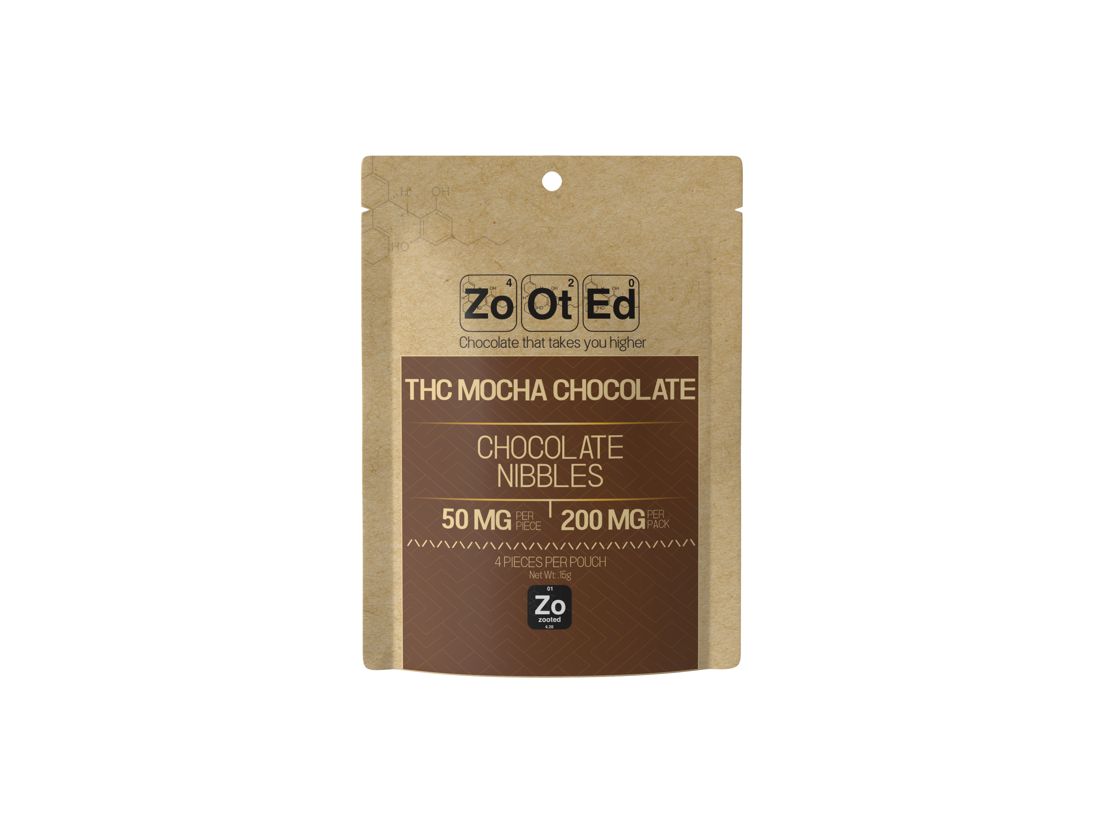 Mocha Flavor Chocolate Nibbles - THC Infused Chocolate Bites
