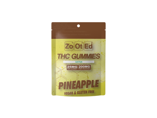 Pineapple THC Infused Gummies - 200MG Per Package Vegan & Gluten Free