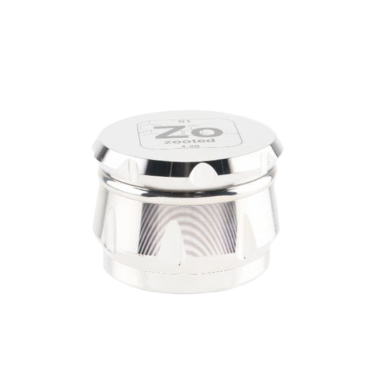 Zooted 4-Piece Herb Grinder - Silver